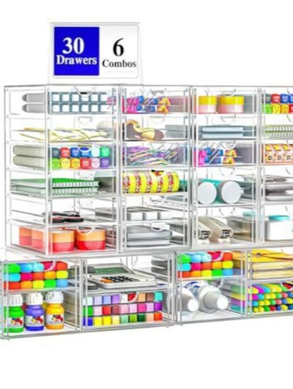 Clear 30-Drawer Modular Storage Organizer - Home Storage & Organization